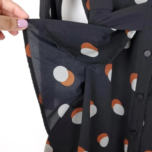 Sabié Sheer Panel Peplum Shirt Dress - Picture 7 of 12